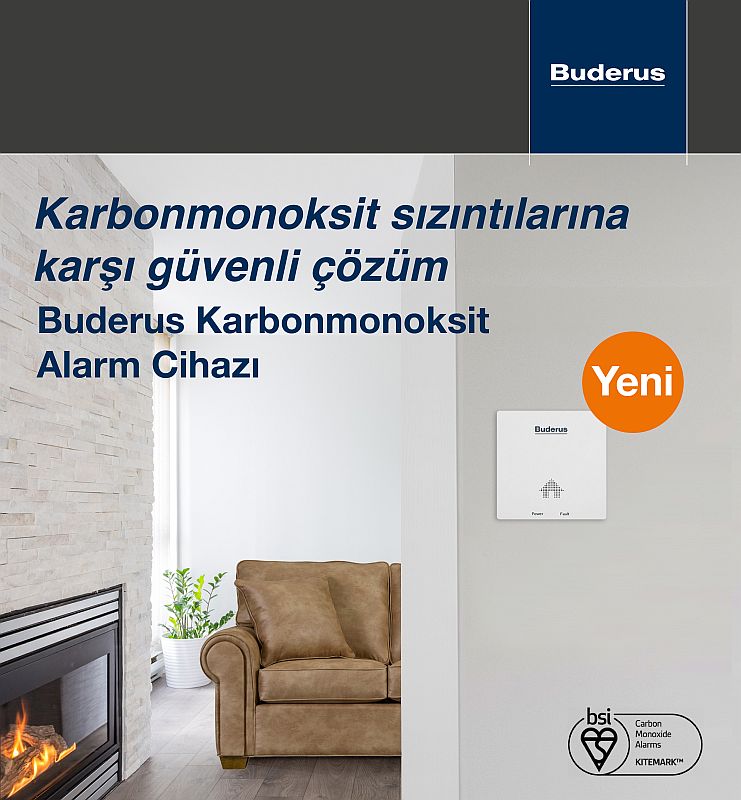 Buderus'tan Yaşam Alanları İçin Yeni Karbonmonoksit Alarm Cihazı
