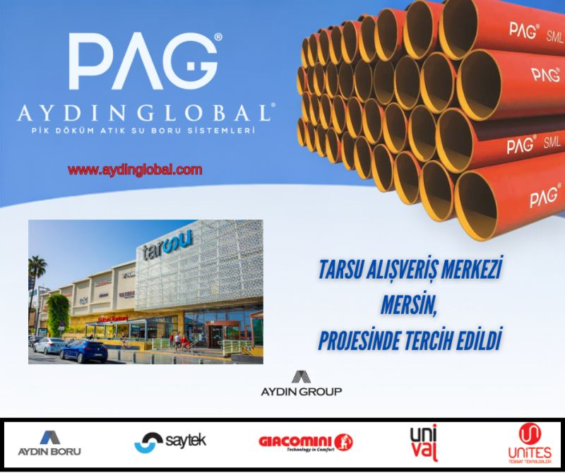 Tarsu Alışveriş Merkezi projesinde PAG – Aydın Global ürünleri